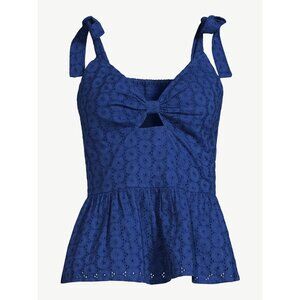 Sofia Jeans Womens 3X Blue Peplum Tank Top New with Tags